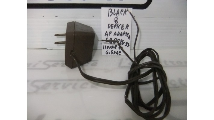 Black and Decker 680986-35 ac adaptor 120 vac to 6.5vac
